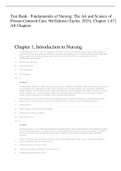 Test Bank - Fundamentals of Nursing&colon; The Art and Science of Person-Centered Care&comma; 9th Edition &lpar;Taylor&comma; 2023&rpar;&comma; Chapter 1-47 &vert; All Chapters