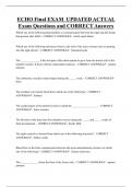 ECHO Final EXAM UPDATED ACTUAL Exam Questions and CORRECT Answers