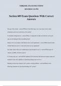 Section 609 Exam Questions With Correct Answers