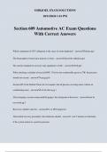 Section 609 Automotive AC Exam Questions With Correct Answers
