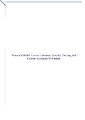 Women&rsquo;s Health Care in Advanced Practice Nursing 2nd Edition Alexander Test Bank