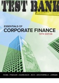 TEST BANK for ESSENTIALS OF CORPORATE FINANCE 5th Edition ISBN 9781760423605 By Stephen  Ross, Rowan Trayler, Hambusch, Koh, Westerfield and Jordan. (Complete Chapters 1-18)