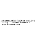GEB 3213 Final Exam Study Guide With Correct Answers (ALL ANSWERS PERFECTLY ANSWERED) And Graded.