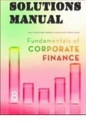SOLUTIONS MANUAL for Fundamentals of Corporate Finance (Australia) 8th edition Ross, Westerfield and Jordan. All Chapters 1-27.