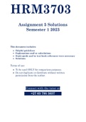 HRM3703 - ASSIGNMENT 5 SOLUTIONS (SEMESTER 01 - 2023)