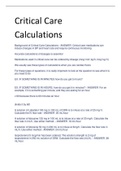 Exam (elaborations) Critical Care  Calculations 