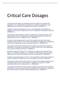 Exam (elaborations) Critical Care  Calculations 