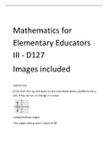 Exam (elaborations) Mathematics for  Elementary Educators  III - D127 