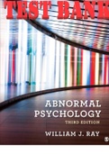 TEST BANK for Abnormal Psychology Interactive Edition 3rd Edition by William J. Ray. ISBN 9781071807255, 1071807250. Complete Chapters 1-16.