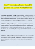 Ohio PT Jurisprudence Practice Exam 2023 Questions and Answers (Verified Answers)