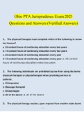 Ohio PTA Jurisprudence Exam 2023 Questions and Answers (Verified Answers)