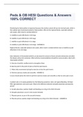 Peds & OB HESI Questions & Answers 100&percnt; CORRECT