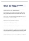 Peds&sol;OB HESI practice questions & answers 100&percnt; CORRECT