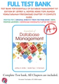 Test Bank For Essentials of Database Management 1st Edition By Jeffrey A. Hoffer; Heikki Topi; Ramesh Venkataraman 9780133405682 Chapter 1-9 Complete Guide .