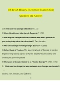 US & GA History Exemption Exam (UGA) Questions and Answers 2023 (Verified Answers by Expert)