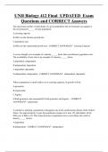 UNH Biology 412 Final UPDATED Exam  Questions and CORRECT Answers