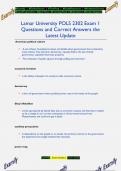 Lamar University POLS 2302 Exam 1 Questions and Correct Answers the  Latest Update