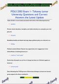 POLS 2302 Exam 1- Tahaney Lamar  University Questions and Correct  Answers the Latest Update