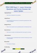 Lamar University  POLS 2302 Complete Exam 1&comma; 2 & 3 Questions and Correct Answers &ndash; Latest Update