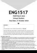  ENG1517 PORTFOLIO &lpar;ANSWERS&rpar; 2024 - DISTINCTION GUARANTEED