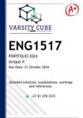 ENG1517 PORTFOLIO &lpar;DETAILED ANSWERS&rpar; 2024 - DISTINCTION GUARANTEED