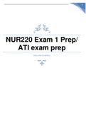 NUR220 Exam 1 Prep/ ATI exam prep Graded A+