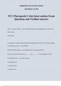 TCI &lpar;Therapeutic Crisis Intervention&rpar; Exam Questions and Verified Answers