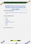 NURS607 Physical Assessment Exam 1 Questions and Correct Answers the  Latest Update