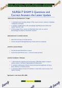 NURS617 EXAM 5 Questions and  Correct Answers the Latest Update