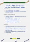 NURS617 EXAM 7 Questions and  Correct Answers the Latest Update
