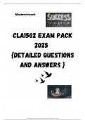CLA1502 EXAM PACK 2025  &lbrace;DETAILED QUESTIONS AND ANSWERS &rcub;