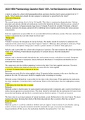 2023 HESI Pharmacology Question Bank 100&percnt; Verified Questions with Rationale