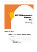 ECS1501 ASSIGNMENT 6 QUIZ SEMESTER 1 2023 FULL SOLUTIONS. DISTINCTION GUARANTEED!!