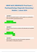 NRNP 6635 &lpar;NRNP6635&rpar; Final Exam &vert;Psychopathology Diagnostic Reasoning Final Exam &vert; Questions and Verified Answers &vert;  Walden &vert; Latest 2024&sol;2025 