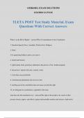 TLETA POST Test Study Material&period; Exam Questions With Correct Answers