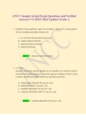 ANCC FNP Sample Actual Exam Questions and Verified Answers V1| 2023/ 2024 Update| Grade A