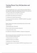 Nursing Pharm Nrsg 106 Questions and Answers