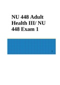 NU 448 Adult Health III/ NU 448 Exam 1