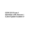 GEB 3213 Exam 1 Questions with Answers | Latest Update Graded A+