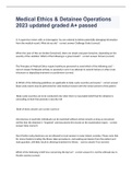 Medical Ethics & Detainee Operations 2023 updated graded A&plus; passed