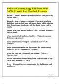 Indiana Cosmetology PSI Exam With 100&percnt; Correct And Verified Answers