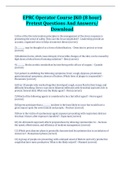 EPRC Operator Course JKO &lpar;8 hour&rpar; Pretest Questions And Answers&sol; Download
