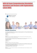 HESI A2 Exam Comprehensive Simulation Questions and Answers with Explanations Latest 2023&period;