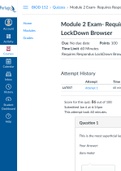 Module 2 Exam- Requires Respondus LockDown Browser