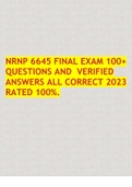 NRNP 6645 FINAL EXAM 100+ QUESTIONS AND VERIFIED ANSWERS ALL CORRECT 2023 RATED 100%.