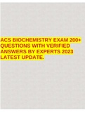 ACS BIOCHEMISTRY EXAM 200&plus; QUESTIONS WITH VERIFIED ANSWERS BY EXPERTS 2023 LATEST UPDATE&period;