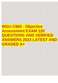 WGU C963 - Objective Assessment EXAM 120 QUESTIONS AND VERIFIED ANSWERS 2023 LATEST AND GRADED A&plus;