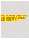 ABO EXAM 100 QUESTIONS AND VERIFIED ANSWERS 2023 GRADED A&plus;&period;