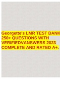 Georgette's LMR TEST BANK 250&plus; QUESTIONS WITH VERIFIEDVANSWERS 2023 COMPLETE AND RATED A&plus;&period;