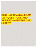 C840 - All Chapters EXAM 120+ QUESTIONS AND VERIFIED ANSWERS 2023 LATEST.